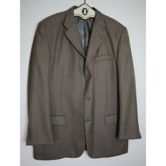 MEN'S BEIGE SUIT JACKET - BLAZER - SPORT COAT - CARAVELLI - SIZE 44L - Picture 1 of 8